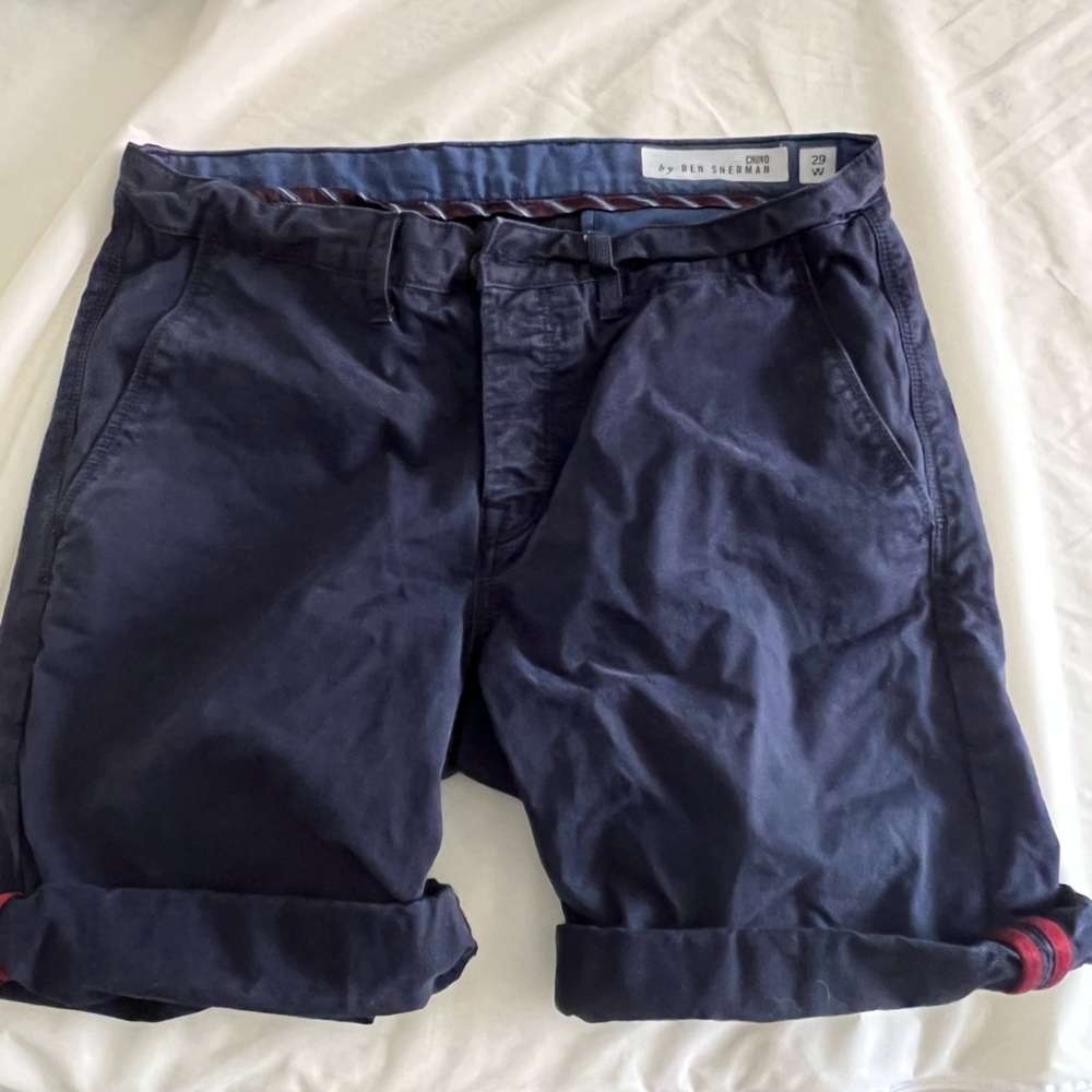 Ben Sherman men shorts chino 29 W navy